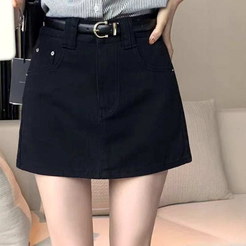 Denim Skort mit Anti-Expositions-Design