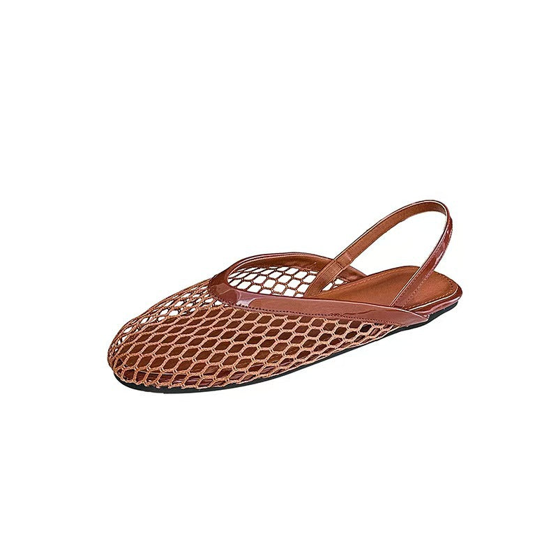 Mesh-Sandalen mit runder Zehenkappe