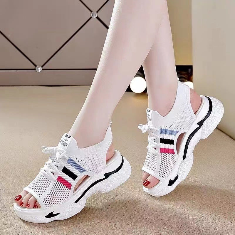 Flache Strick-Fischmund Sandalen – Bild 2 | LuxeStyle