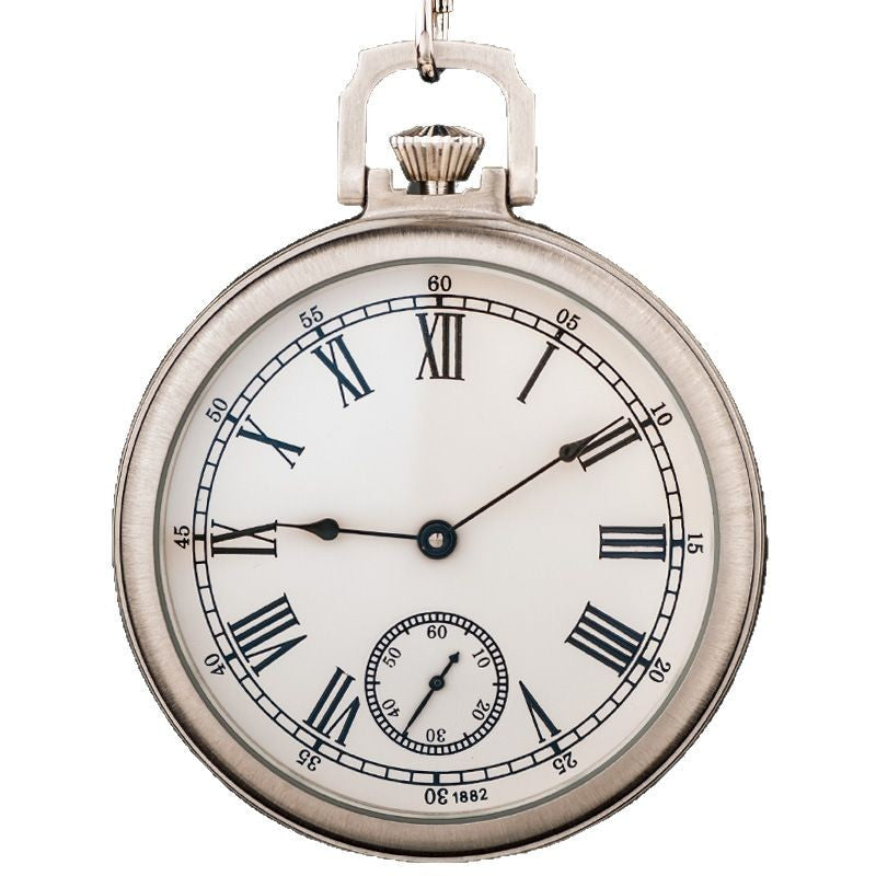Taschenuhr aus Edelstahl mit Glaszifferblatt – Bild 7 | LuxeStyle