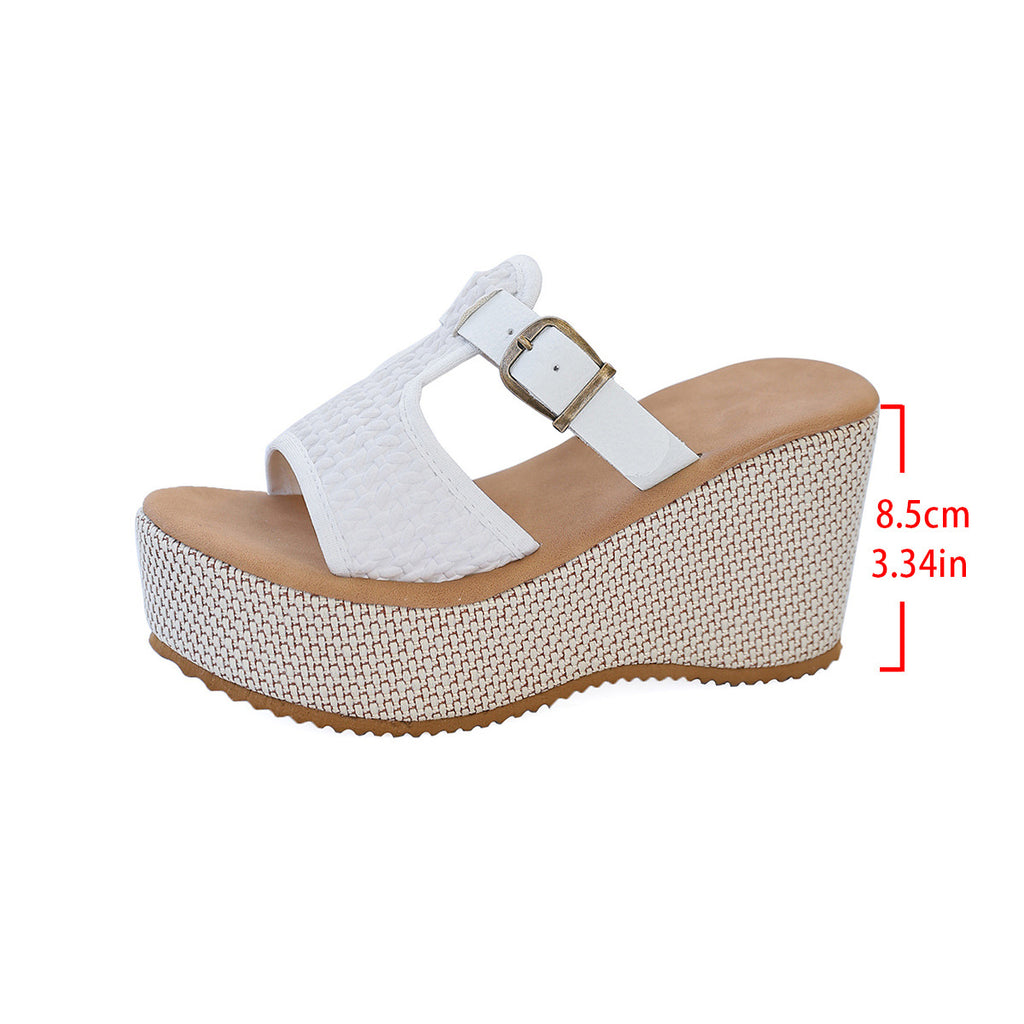 Keilabsatz-Sandalen mit dicker Sohle