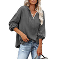 Kapuzen-Sweatshirt mit V-Ausschnitt und Spitze – Bild 1 | LuxeStyle