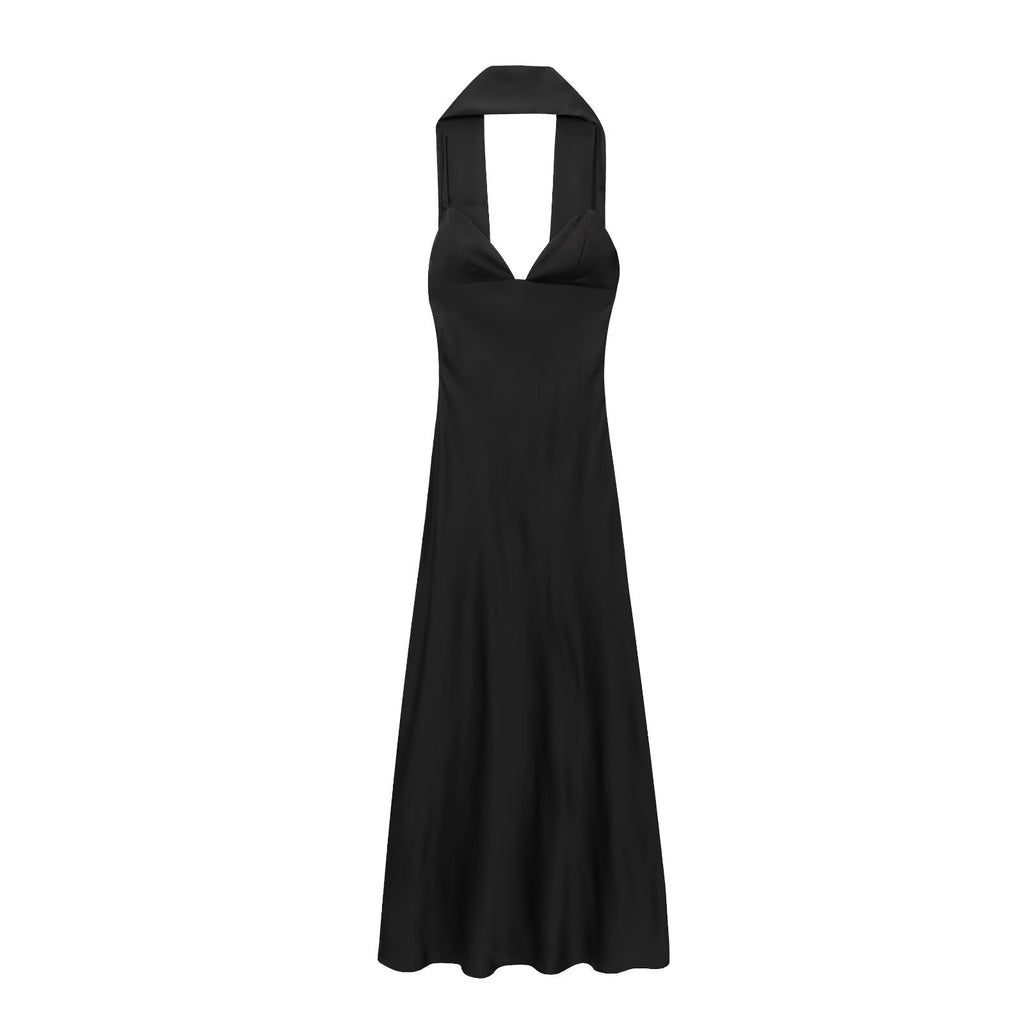 Seidenmattes Neckholder-Kleid für Damen