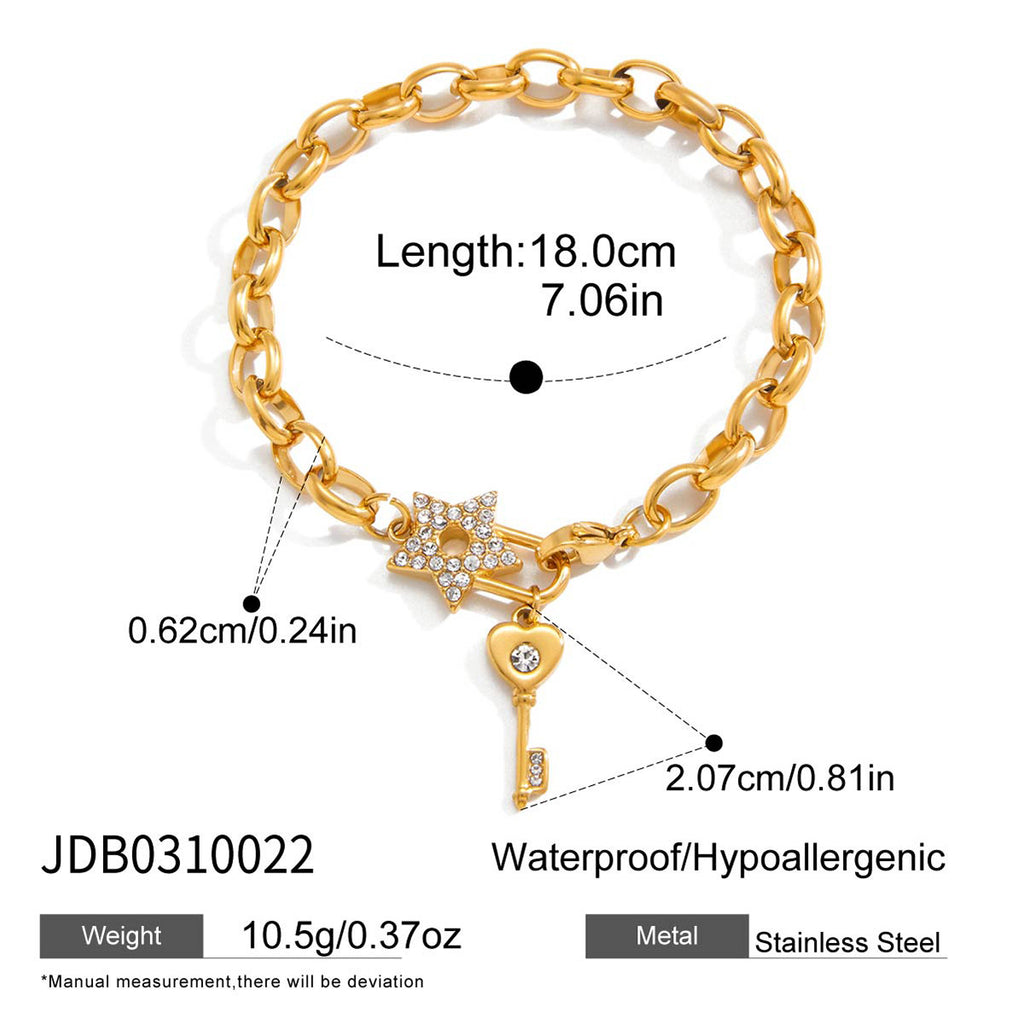 Damen-Armband aus Edelstahl mit weissen Strasssteinen – Bild 5 | LuxeStyle