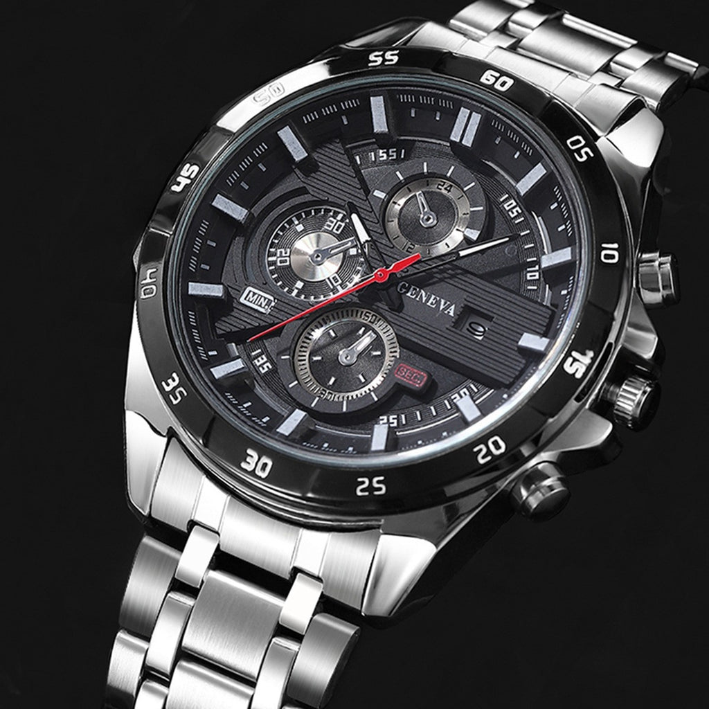 Quarz-Uhr mit Stahlarmband für Herren – Bild 8 | LuxeStyle