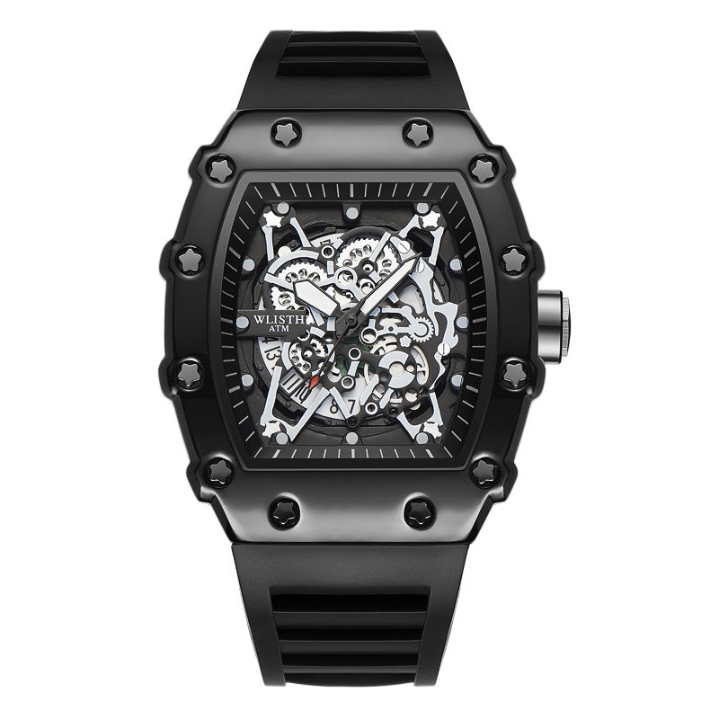 Grosse Leucht-Herrenuhr im Tonneau-Design