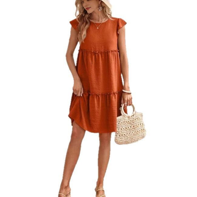 Ärmelloses Midikleid mit Rundhals und Rüschensaum – Bild 2 | LuxeStyle