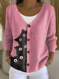Gemusterter Strick-Cardigan mit Knopfleiste – Bild 1 | LuxeStyle