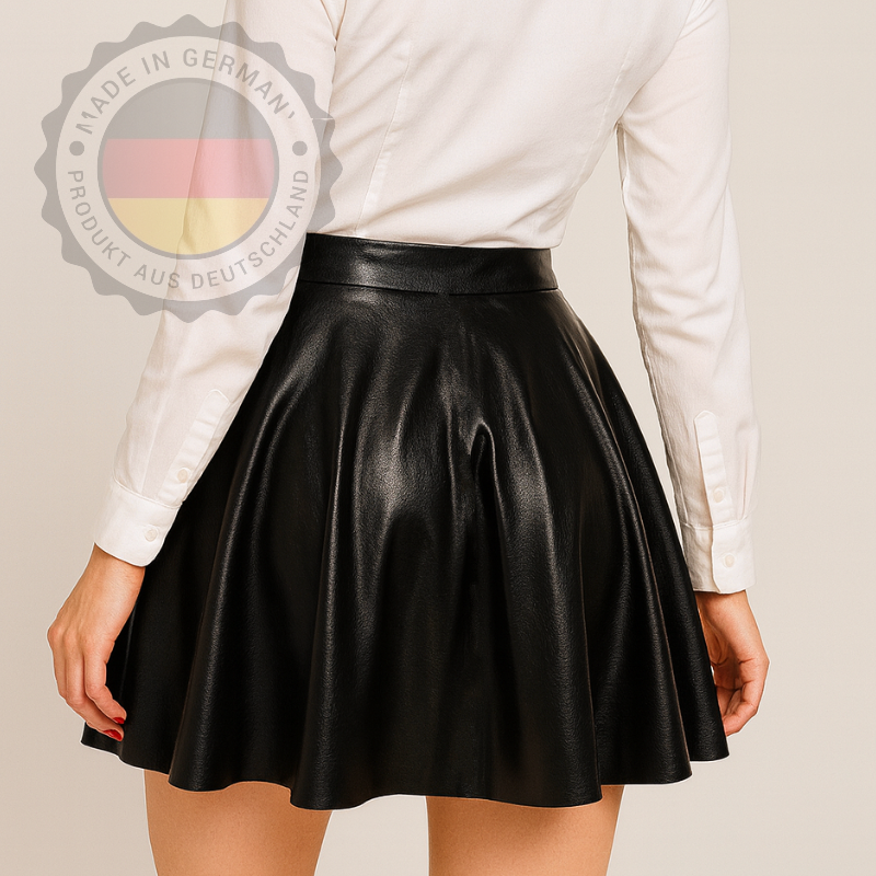 Eleganter Lederoptik-Rock mit High-Waist