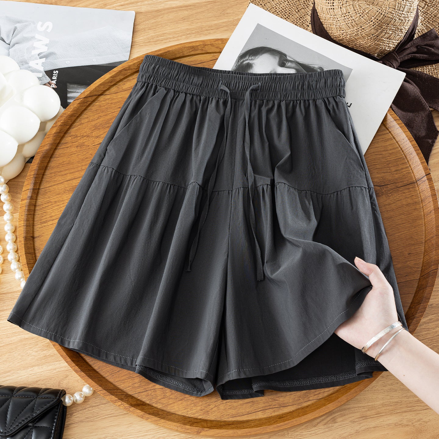 Leichte Capri Culottes mit hoher Taille