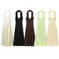 Seidenmattes Neckholder-Kleid für Damen