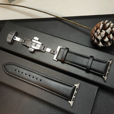 Lederarmband mit Schleifenschnalle für Apple Watch