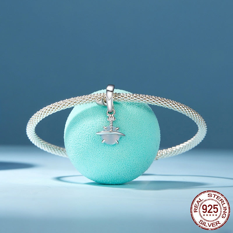 S925 Silber Planet Spacer Bead Anhänger
