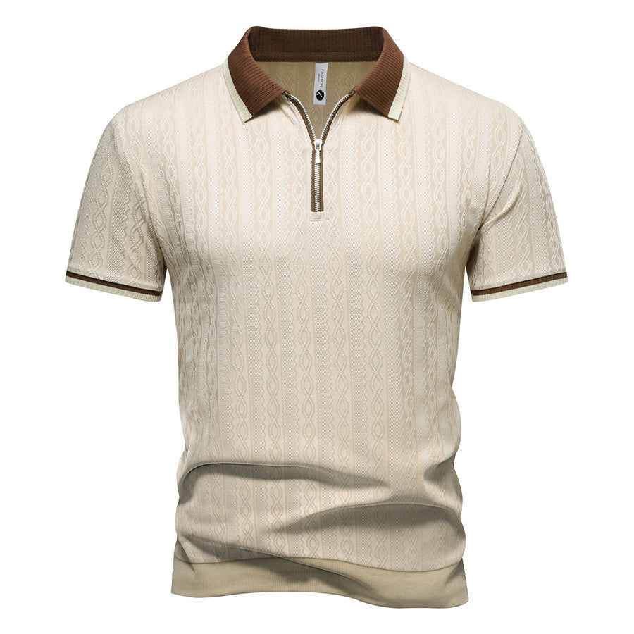 Polo-Shirt mit Reissverschluss und Streifen – Bild 5 | LuxeStyle