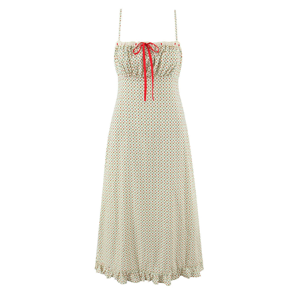 Beiges florales Slip Dress – Bild 3 | LuxeStyle