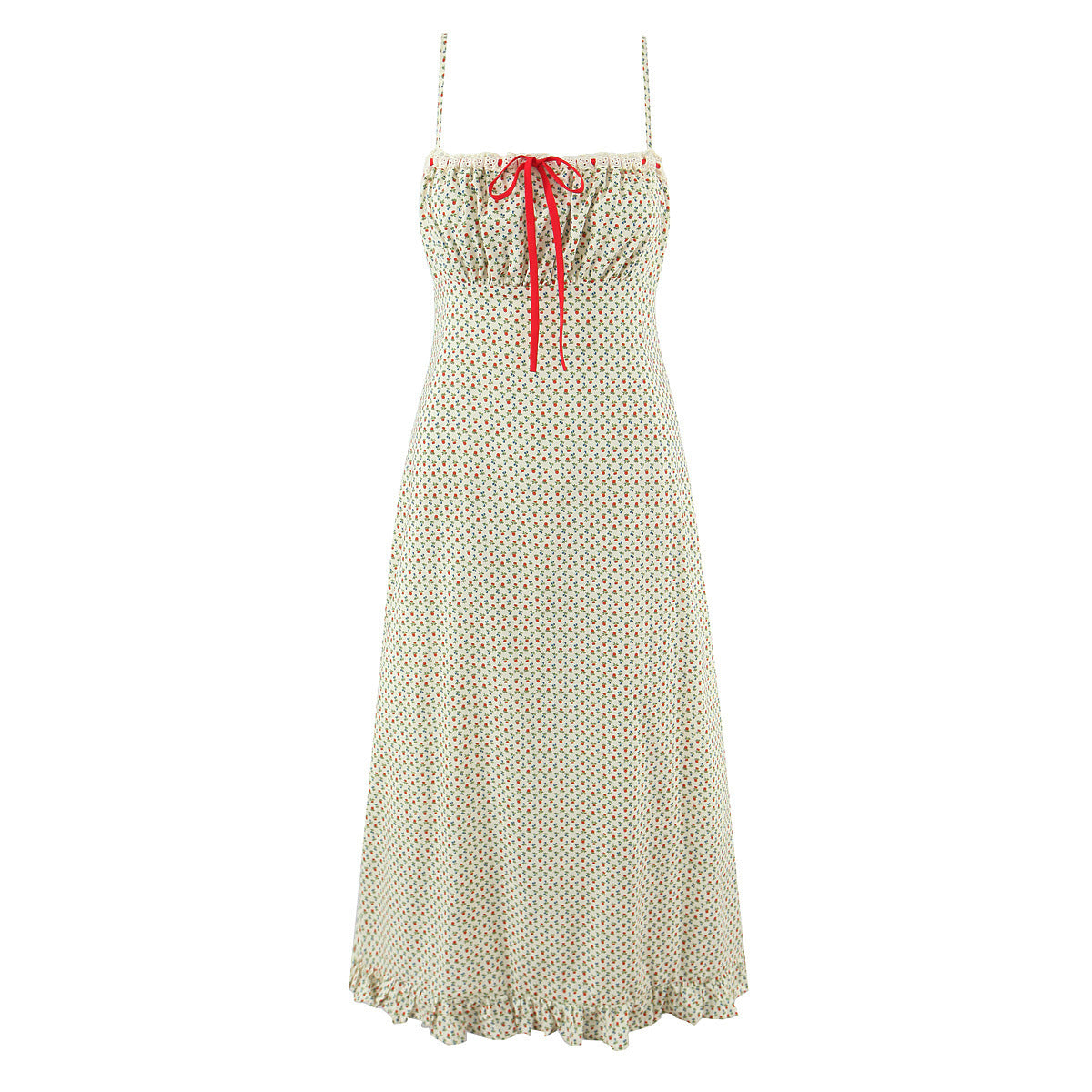 Beiges florales Slip Dress – Bild 5 | LuxeStyle