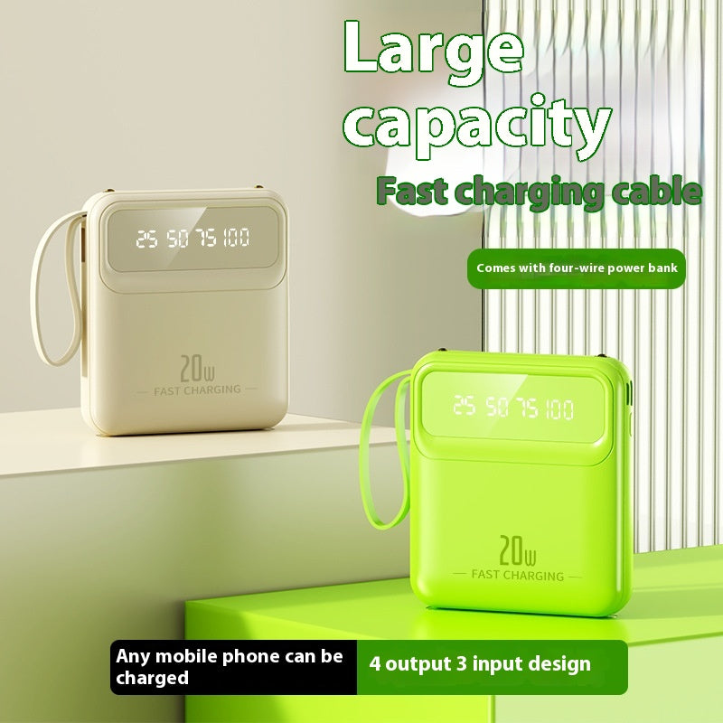 Mini Powerbank mit 4 Ladekabeln