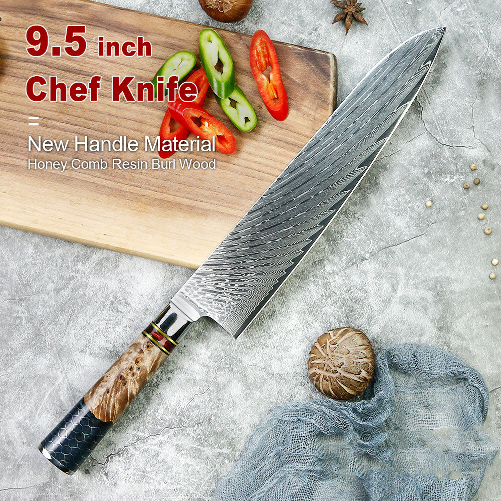 Kiryu Amber Damastmesser – Harzgriff – Bild 12 | LuxeStyle