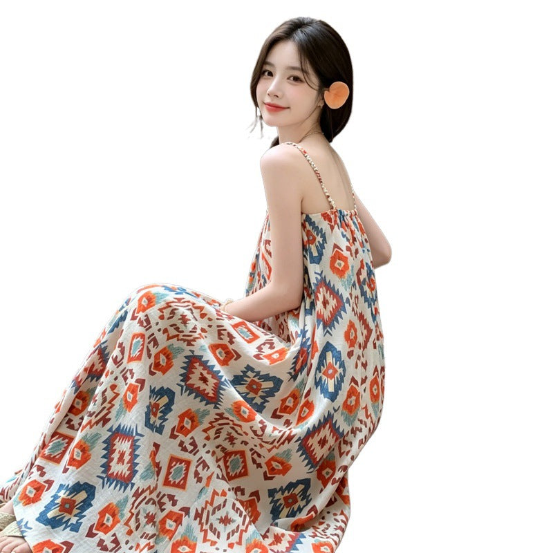Boho-Kleid mit Ethno-Print und A-Linie