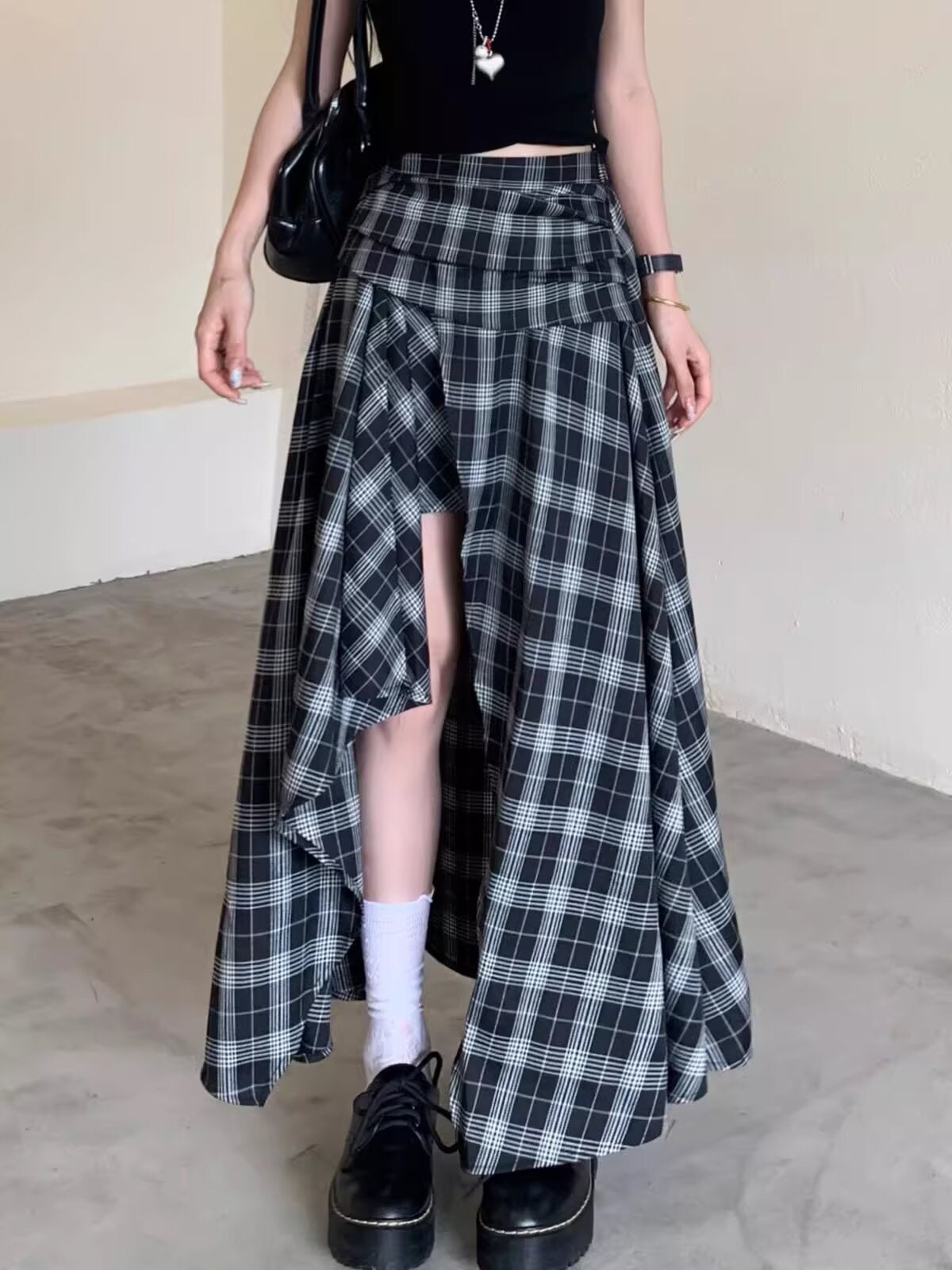 Asymmetrischer Plaid Rock