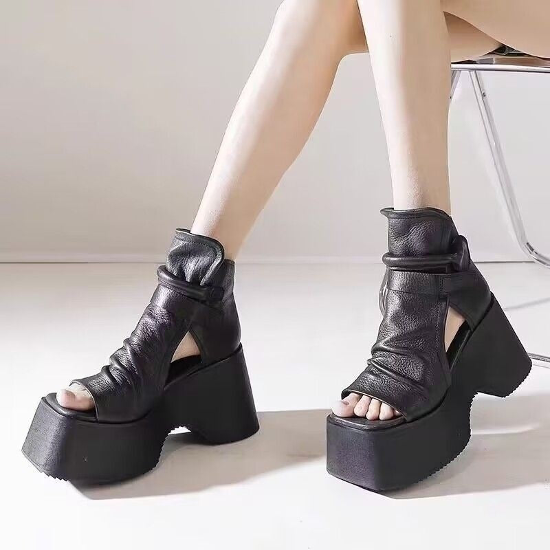 Retro Plateau High-Top Sandalen – Bild 6 | LuxeStyle