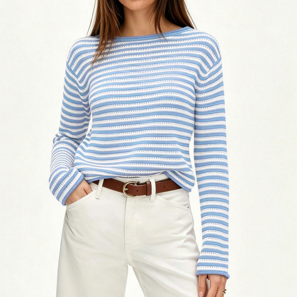 Gestreifter Pullover im Casual Loose Fit