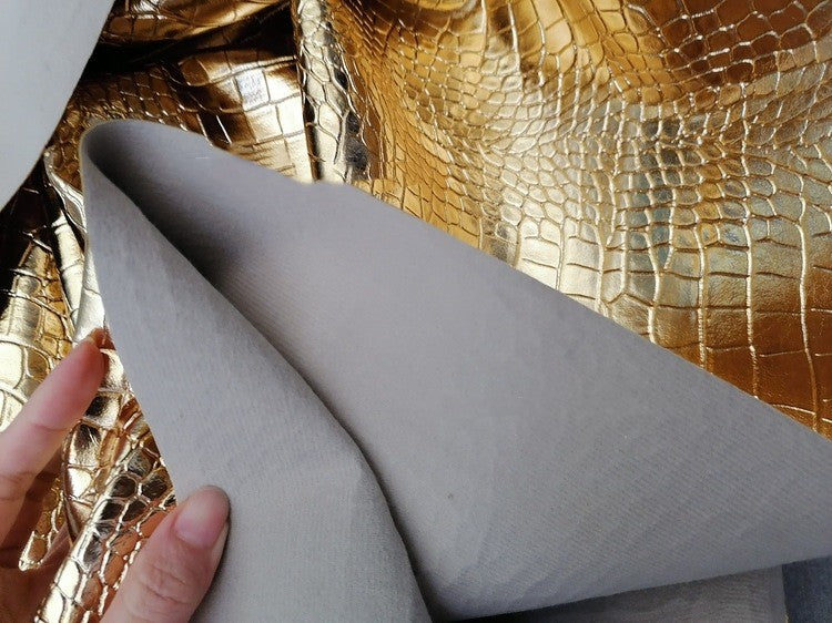 Krokodil-Kunstleder Gold und Silber – Bild 5 | LuxeStyle