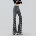 Gestreifte Slimming Leggings mit Kordelzug – Ansicht 2