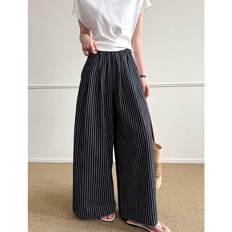 Gestreifte Wide Leg Hose für Damen