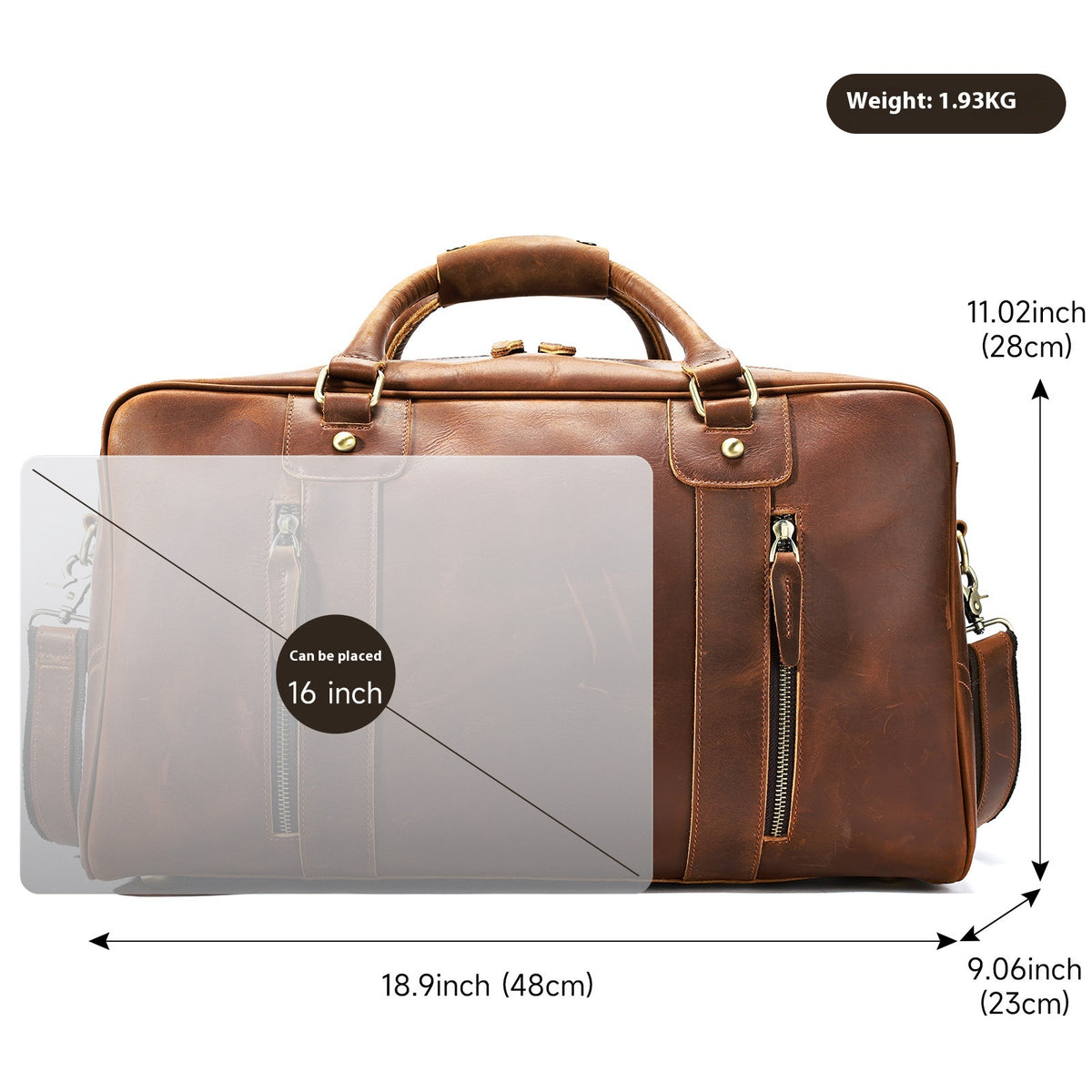 Reisetasche aus Echtleder für Herren – Bild 6 | LuxeStyle