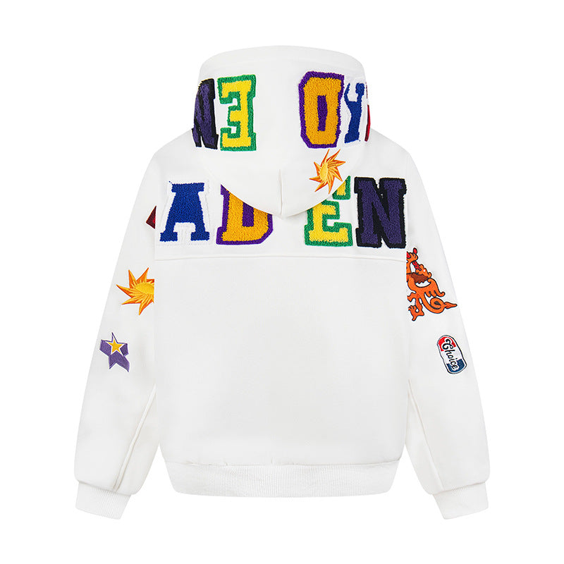 Vintage-Fleece mit Buchstaben-Druck