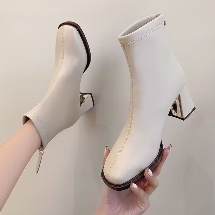 Chunky Ankle Boots mit Reissverschluss