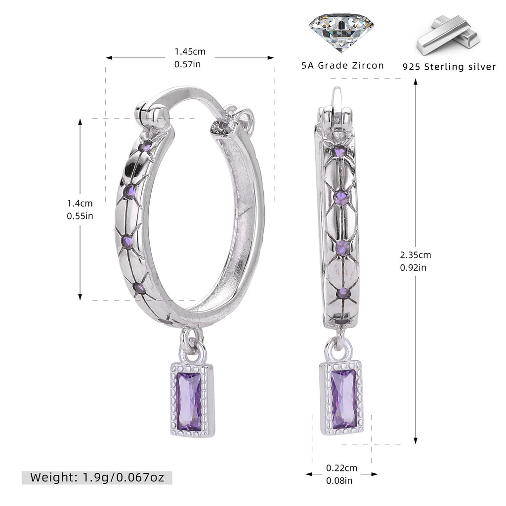 Edle Silberohrringe mit Diamant-Inlay