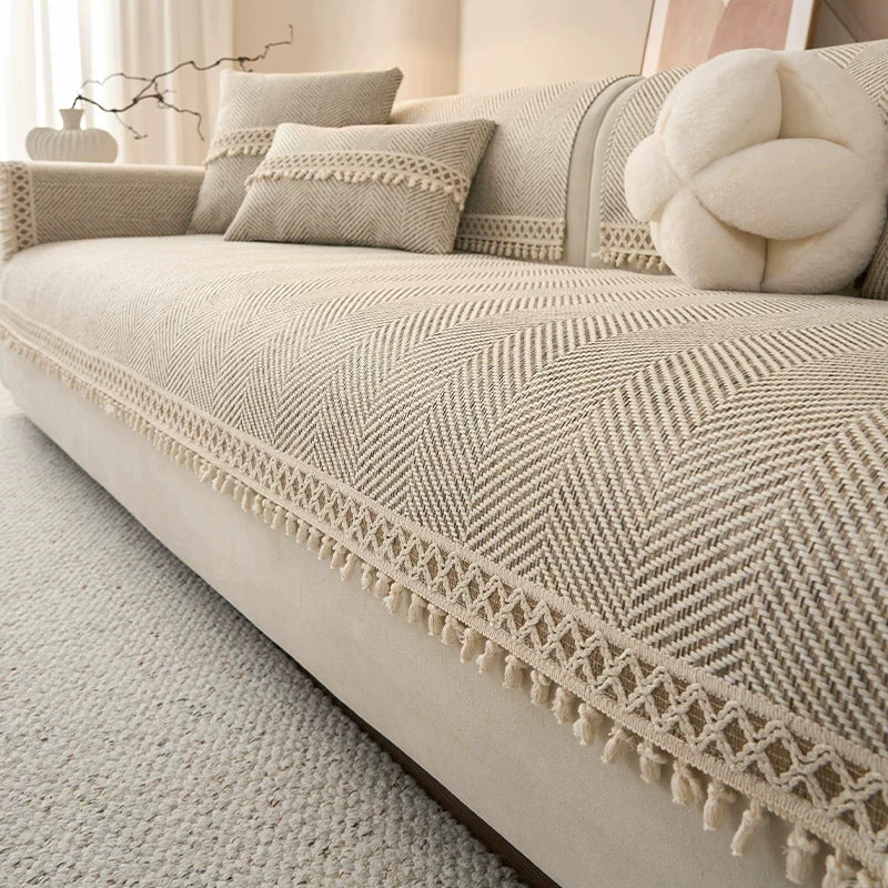 Sofa-Kissenbezug Retro Baumwoll-Leinen – Bild 5 | LuxeStyle