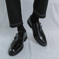 Business-Lederstiefel mit runder Kappe