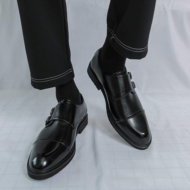 Business-Lederstiefel mit runder Kappe