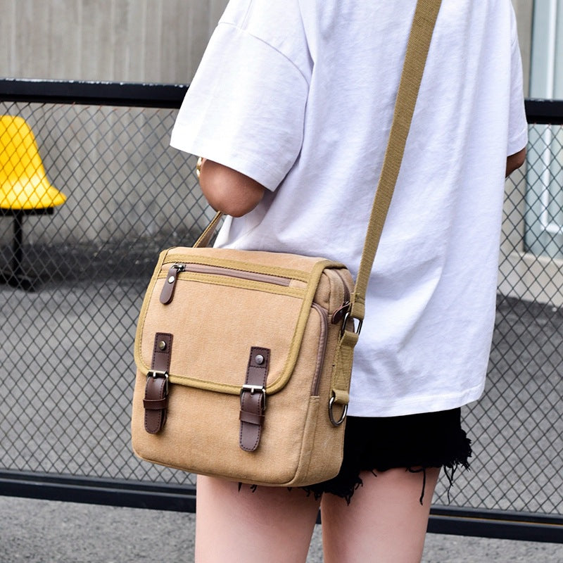 Canvas-Schultertasche in Braun, Khaki oder Schwarz – Bild 3 | LuxeStyle