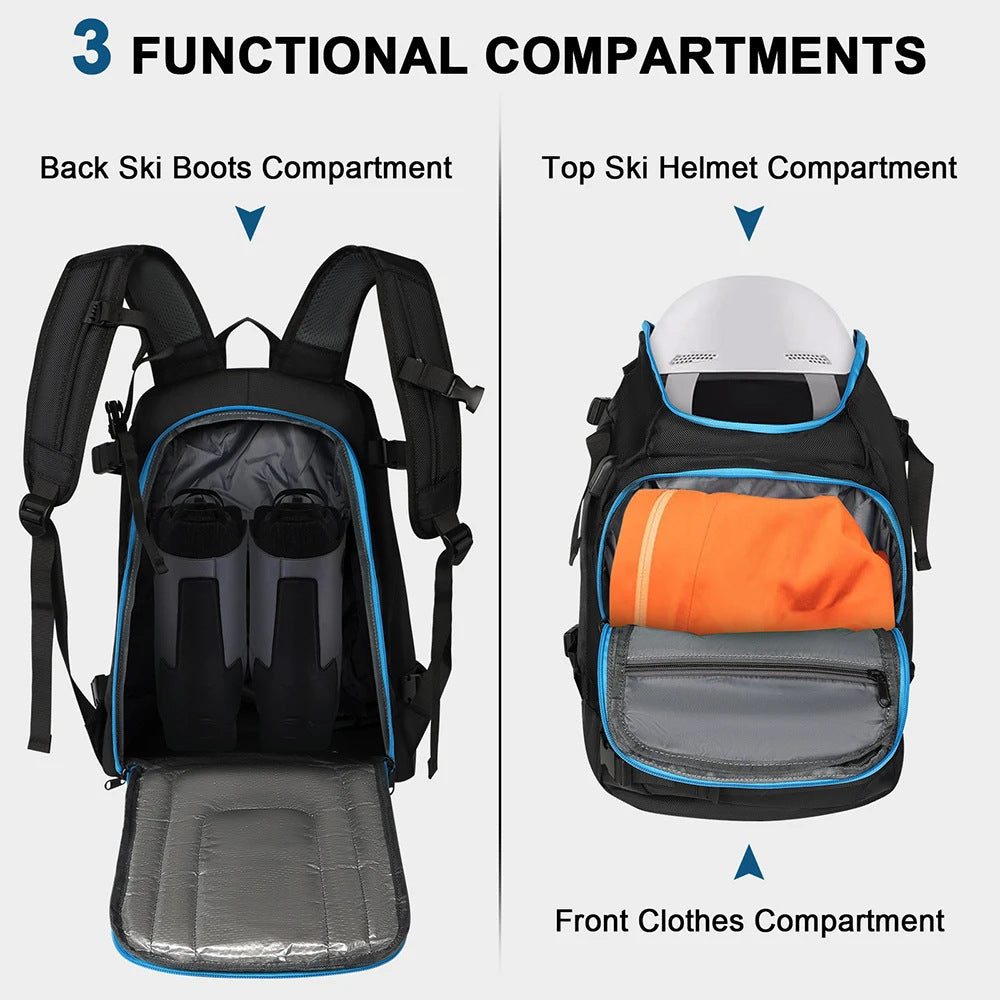 Ski- und Wander-Rucksack 50 L, Schwarz – Bild 6 | LuxeStyle