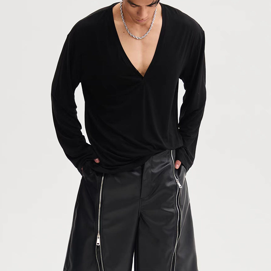 Herren Langarmshirt mit Ueberschnittenen Schultern – Bild 5 | LuxeStyle