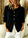 Damen-Cardigan Langarm Einfarbig