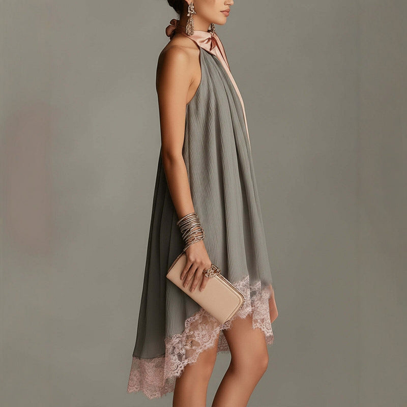 Elegantes Neckholder-Maxikleid mit Print – Bild 5 | LuxeStyle