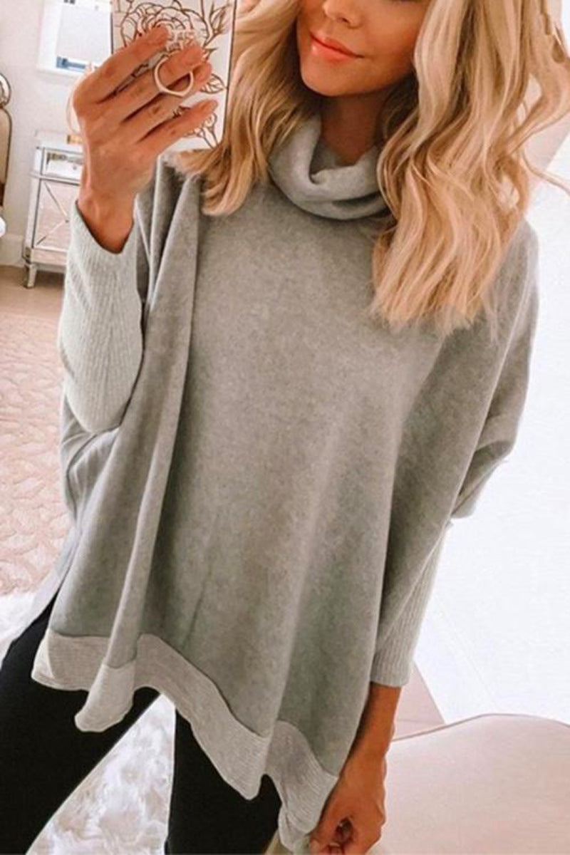 Strickpullover mit Stehkragen für Damen