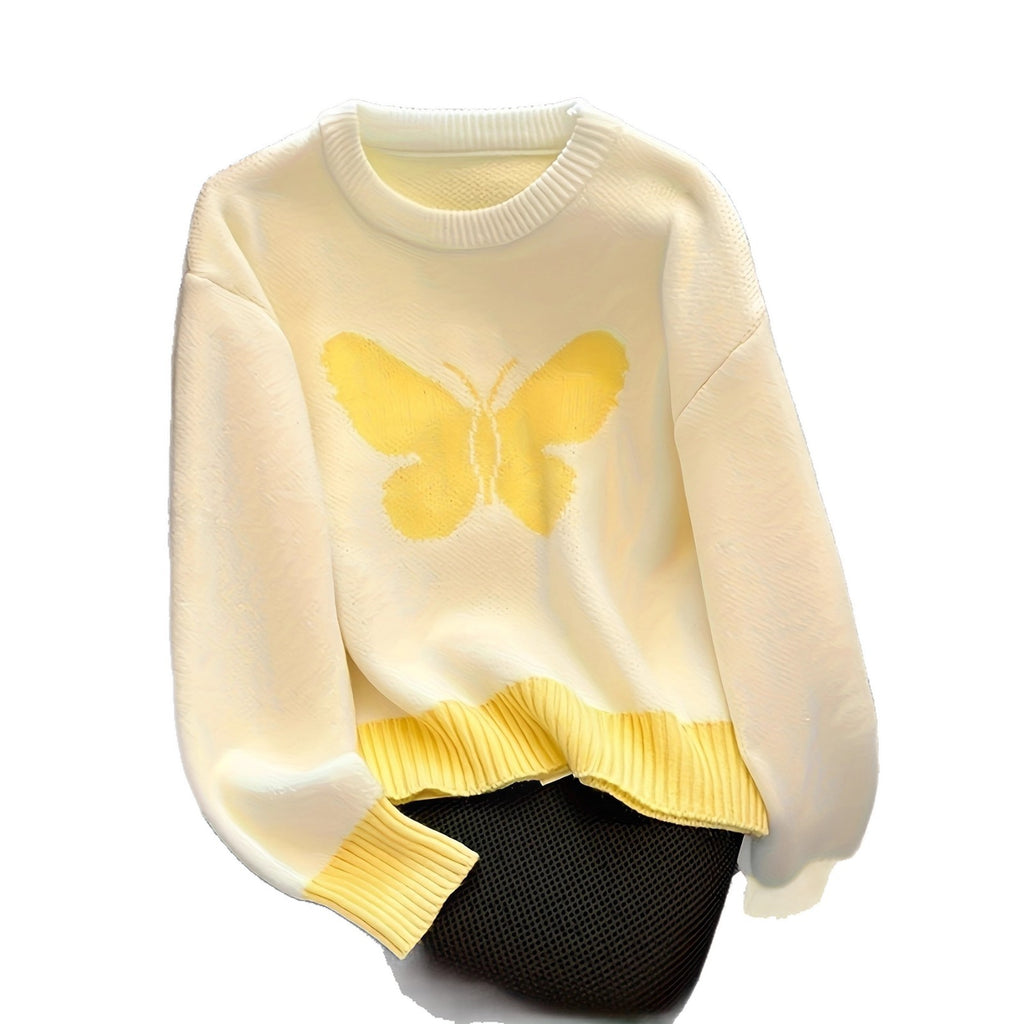 Strickpullover mit Schmetterlingsmuster