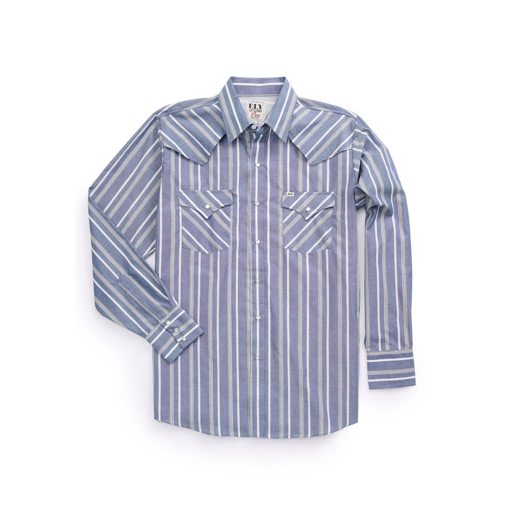 Gestreiftes Langarmhemd für Herren im Western-Stil – Bild 2 | LuxeStyle