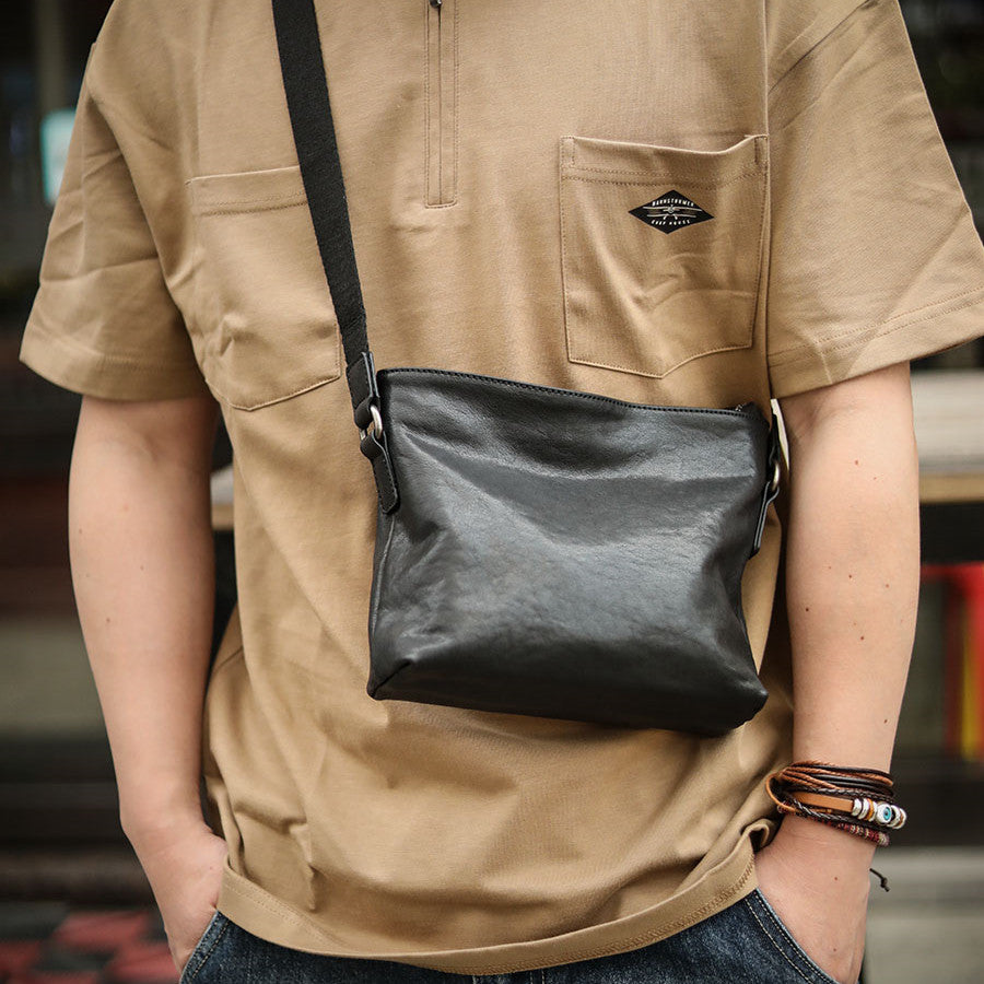 Leder-Umhängetasche mit Reissverschluss – Bild 2 | LuxeStyle