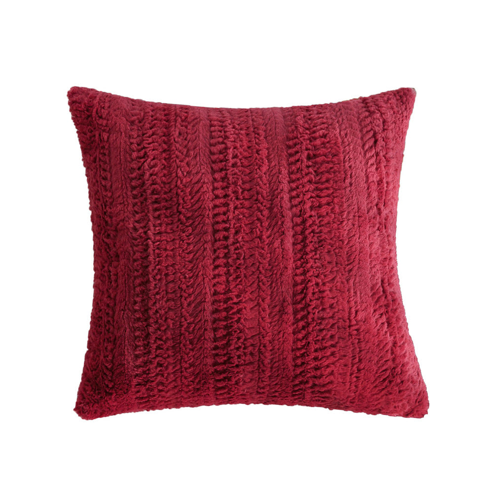 Rotes Strickkissen aus Fleece für dein Sofa – Bild 2 | LuxeStyle