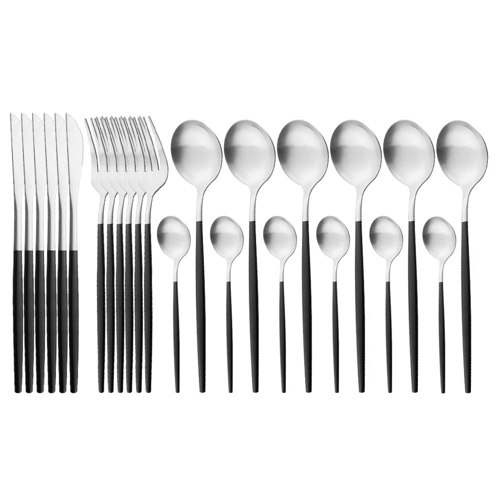 Mattes portugiesisches Besteck-Set (24-teilig) – Bild 8 | LuxeStyle
