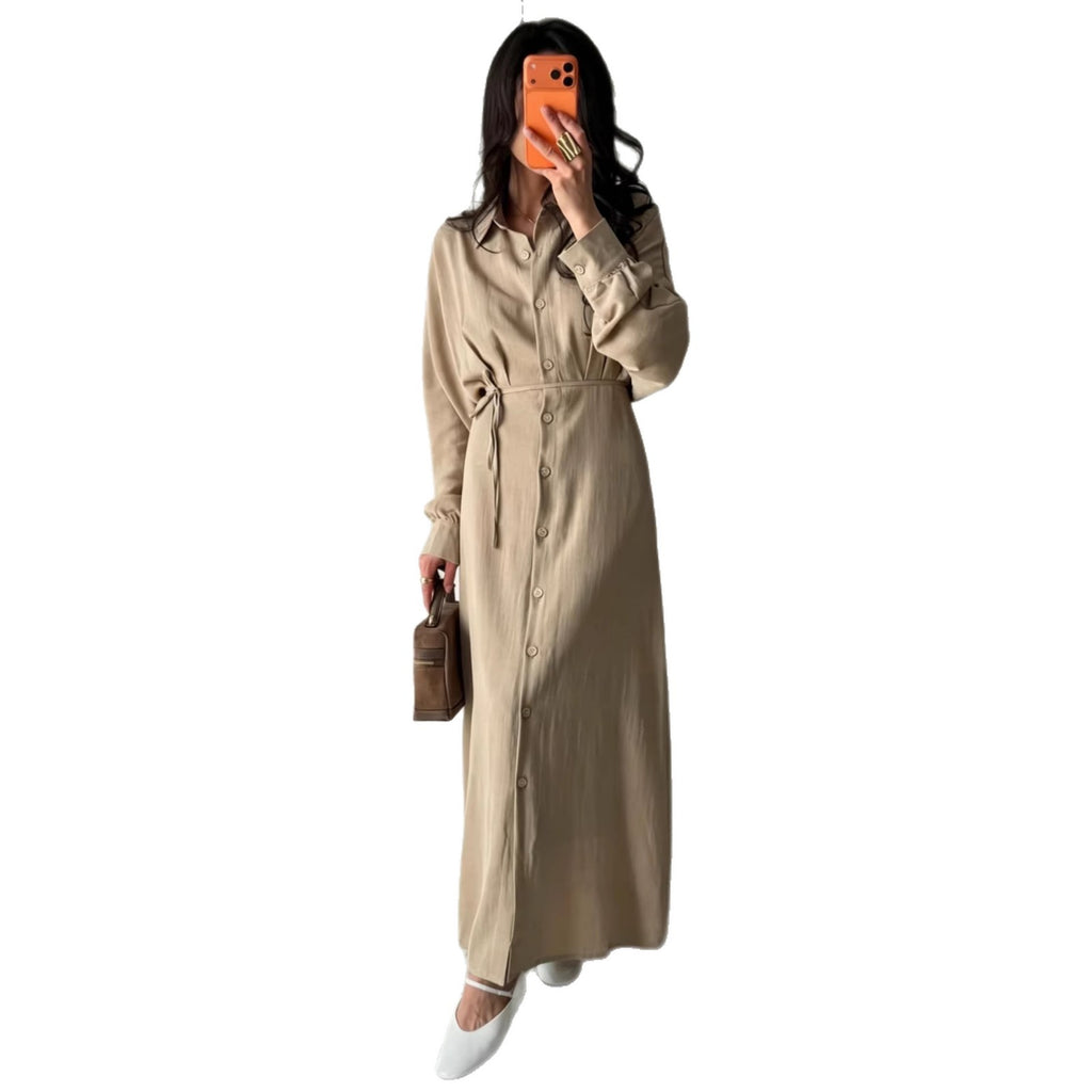 Elegantes Hemdblusenkleid mit Schnürung