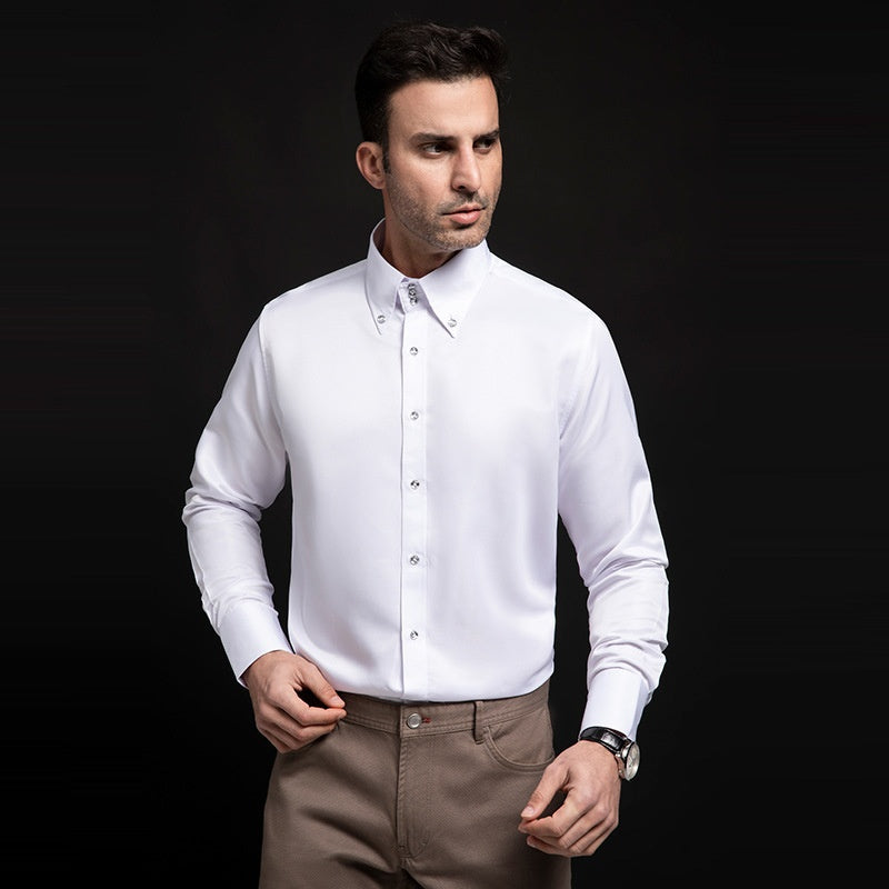Herren-Rollkragen-Shirt mit Kristallknopf – Bild 2 | LuxeStyle