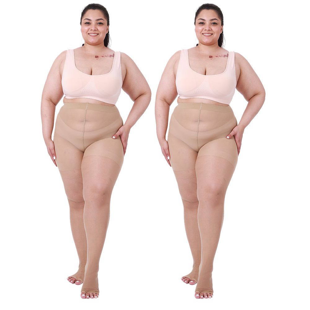 2 Paar 20D Ultra Toeless Sheer Tights